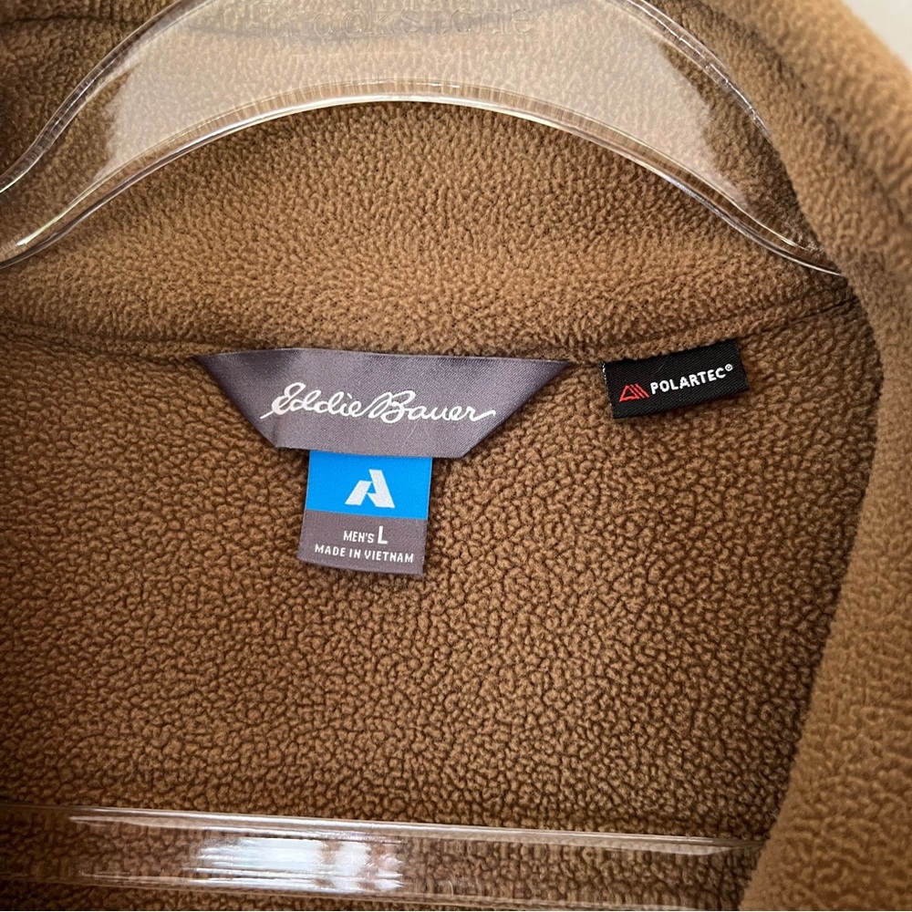 Eddie Bauer First Ascent Polartec Full Zip Fleece Jacket L Gorpcore Brown Orange - Picture 9 of 10